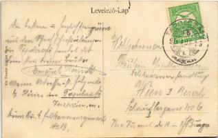 1910 Pápa, Részlet Tapolca folyó partjáról, fürdőző gyerekek, szarvasmarha. Kis Tivadar kiadása (fa)