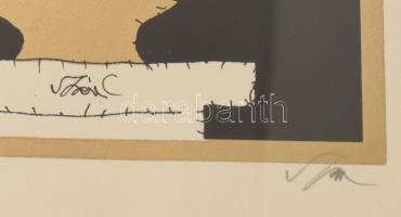 Szász Endre (1926-2003): Haletető. Szitanyomat, papír, jelzett, üvegezett fakeretben, 28×39 cm