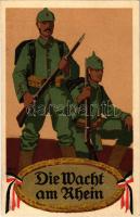 1915 Die Wacht am Rhein / WWI German military art postcard. G.M. 4442. litho s: W.I.