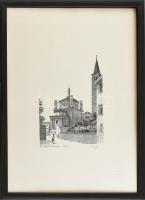 Olvashatatlan jelzéssel: La cappella Portinari, Milano. Nyomat, papír, jelzett. Üvegezett, kissé kopott fakeretben, 50×35 cm