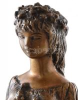 R. Kiss Lenke (1926 - ): Flóra. 1980 körül. Öntött, patinázott bronz, márvány talapzaton. M:36cm