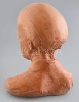 Borbás Tibor (1942-1995): Bartók Béla. Terakotta, jelzett, kopásnyomokkal, m:28cm