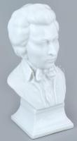 Herendi fehér mázas porcelán Mozart büszt, jelzett, hibátlan, m: 20,5 cm