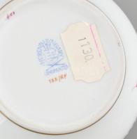 Herendi Apponyi mintás nyeles porcelán kínáló, kézzel festett, jelzett, kis kopásnyomokkal, d: 19 cm