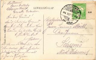 1914 Celldömölk, Fő tér. Szagán János kiadása (kis szakadás / small tear)