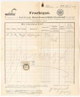 1869 Fuvarlevél a Gran hajóról, kék "GRAN" hajó bélyegzővel