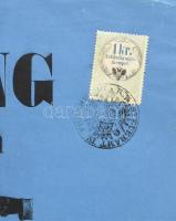 1854 Pozsony, Pressburg hirdetmény 1854 zöld/kék 1kr hirdeménybélyeggel / 1 kr blue/green announceme...