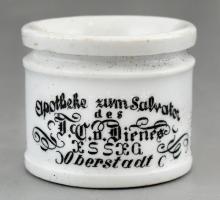 Eszék (Essegg) porcelán gyógyszeres üvegcse, m: 3,5 cm