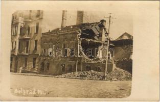 1915 Belgrád, szétlőtt házak / WWI Austro-Hungarian K.u.K. military, ruined houses in Beograd (Belgrade) photo