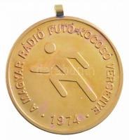 1974. A Magyar Rádió futó-kocogó versenye kétoldalas aranyozott fém díjérem füllel (39mm) T:1-,2