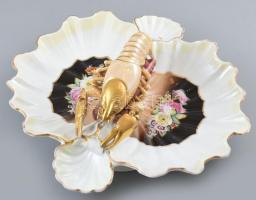 Portheim und Söhne homáros kínálótál, kézzel festett, restaurált (Jobb oldali tálrész), jelzett, kop...