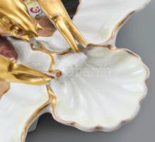 Portheim und Söhne homáros kínálótál, kézzel festett, restaurált (Jobb oldali tálrész), jelzett, kop...