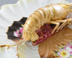 Portheim und Söhne homáros kínálótál, kézzel festett, restaurált (Jobb oldali tálrész), jelzett, kop...