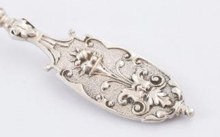 Ezüst (Ag) mokkás kanál, jelzett, nettó: 10 g, h: 11 cm