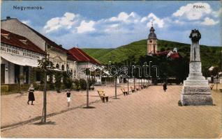 1911 Nagymaros, Fő tér, Hősök szobra, Waldvogel cukrászda (fl)
