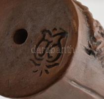 Kovács Mária: Halas fiú. Kerámia, jelzett, hibátlan, m:19 cm