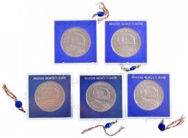 1980. 100Ft Ni "Szovjet-magyar közös űrrepülés" plombált MNB tokban (5x) T:BU 3db tok sérü...