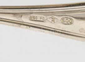 Ezüst (Ag) mokkás kanál, 12 db, jelzett, nettó: 99 g, h:10,5cm