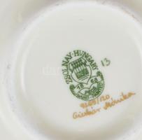 Zsolnay dísztál, kézzel festett porcelán, öblében aranyozott felirat: "A Magyar Köztársaság cen...