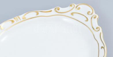 Zsolnay tollas porcelán süteményes készlet, Kézzel festett, jelzett, hibátlan. Eredeti dobozában