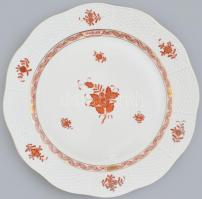 Herendi Apponyi mintás Utasellátó feliratos süteményes tál, kézzel festett, jelzett, kis kopásnyomokkal, d:33 cm