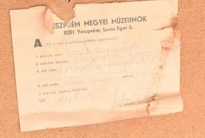 Szelestey László (1939-1991): Fények és árnyékok. Olaj, farost, jelzett. Hátoldalán autográf felirat...