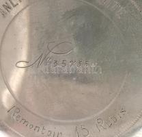 Ezüst (Ag) zsebóra, jelzett, sérült, d: 5,5 cm, bruttó: 91,6 g