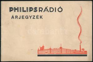cca 1930-1940 4 db Philips reklámfüzet és prospektus (rádió árjegyzék, alkatrészek, stb.), magyar ill. német nyelvű, képekkel illusztrálva, változó állapotban