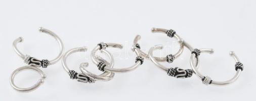 Ezüst(Ag) orr/fülkarikák, 8 db, jelzés nélkül, nettó: 2,9 g