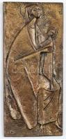 Erwin Huber (1929-2006): II. János Pál pápa emlék relief, Ausztria, 1988. Réz, jelzett, 16x7,5 cm