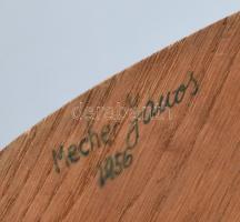 1956 Mecher János vitorlázó repülőpakett, fa, kopott, jelzett m: 31cm