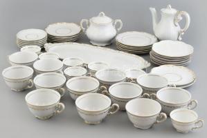 Zsolnay vastag tollazott étkészlet, teás készlet, mokkás készlet, pótlás van benne ezért van ami kev...