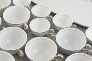 Zsolnay vastag tollazott étkészlet, teás készlet, mokkás készlet, pótlás van benne ezért van ami kev...