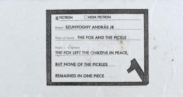 ifj. Szunyoghy András (?- ): The Fox and the Pickle. (A róka és az uborka). Nyomat, vászon, hátoldal...