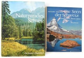 2 db modern, képes svájci útikönyv: Der Seen der Schweiz - Naturparadis Schweiz Kiadói papír védőborítóval