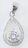 Ezüst(Ag) csepp alakú függő, jelzett, kőhiánnyal, h: 1,5 cm, bruttó: 1,1 g