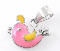 Ezüst(Ag) zománcozott delfin függő, jelzett, h: 1 cm, bruttó: 0,9 g