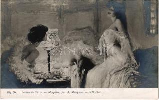 Morphine / Erotic lady art postcard. Salons de Paris. ND Phot. s: A. Matignon