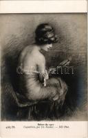 Coquetterie / Erotic lady art postcard. Salons de 1910 Paris. ND Phot. s: Ch. Vasnier