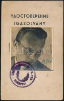 1945 Bp., A Gabonaforgalmi Központ által kiadott magyar-orosz kétnyelvű igazolvány jogosított gabonakereskedő részére