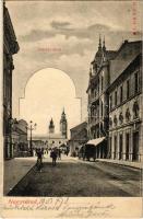 1903 Nagyvárad, Oradea; Színház utca, Gresham, üzletek / street, shops