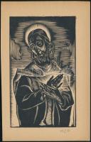 Molnár C. Pál (1894-1981): Krisztus. Fametszet, papír, utólagos jelzéssel, 15x9 cm.