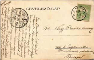 1906 Fiume, Rijeka; Via del Pino / street, tram / utca villamossal (EK)