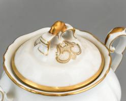 Alt Schönwald Bavaria hiányos mokkás készlet, részben kézzel festett, jelzett, kopásnyomokkal