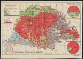 cca 1920 Magyarország néprajzi térképe, és Magyarország vallási térképe, Bp., Magy Földrajzi Intézet, hajtottak, 14x20 cm