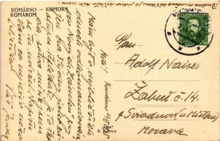 1935 Komárom, Komárnó, Komorn; utca, Tatra 12 autó / street view with "Tatra 12" automobil...