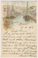 1892 (Vorläufer) Fiume, Rijeka; Fiumara, Tersatto / Trsat. A. Rosenblatt Art Nouveau, floral, litho (Rb)