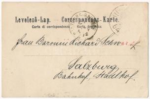 1892 (Vorläufer) Fiume, Rijeka; Fiumara, Tersatto / Trsat. A. Rosenblatt Art Nouveau, floral, litho ...