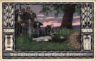 1914 Die Lützower an der Leicher Körners. Bund der Deutschen in Böhmen. Bundeskarte 205. / Austro-Hungarian K.u.K. military art postcard s: E. Kutzer (ragasztónyom / glue marks)