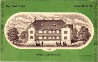 1914 Nádpatakfürdő, Nádpatak, Robariu, Bad Rohrbach, Rodbav; Obert-Lehrerheim / szálloda / hotel. Lehmann litho (EK)